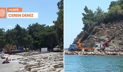 Antik kentlere iş makineleri girdi: Phaselis’te vinç, Syedra’da dozer