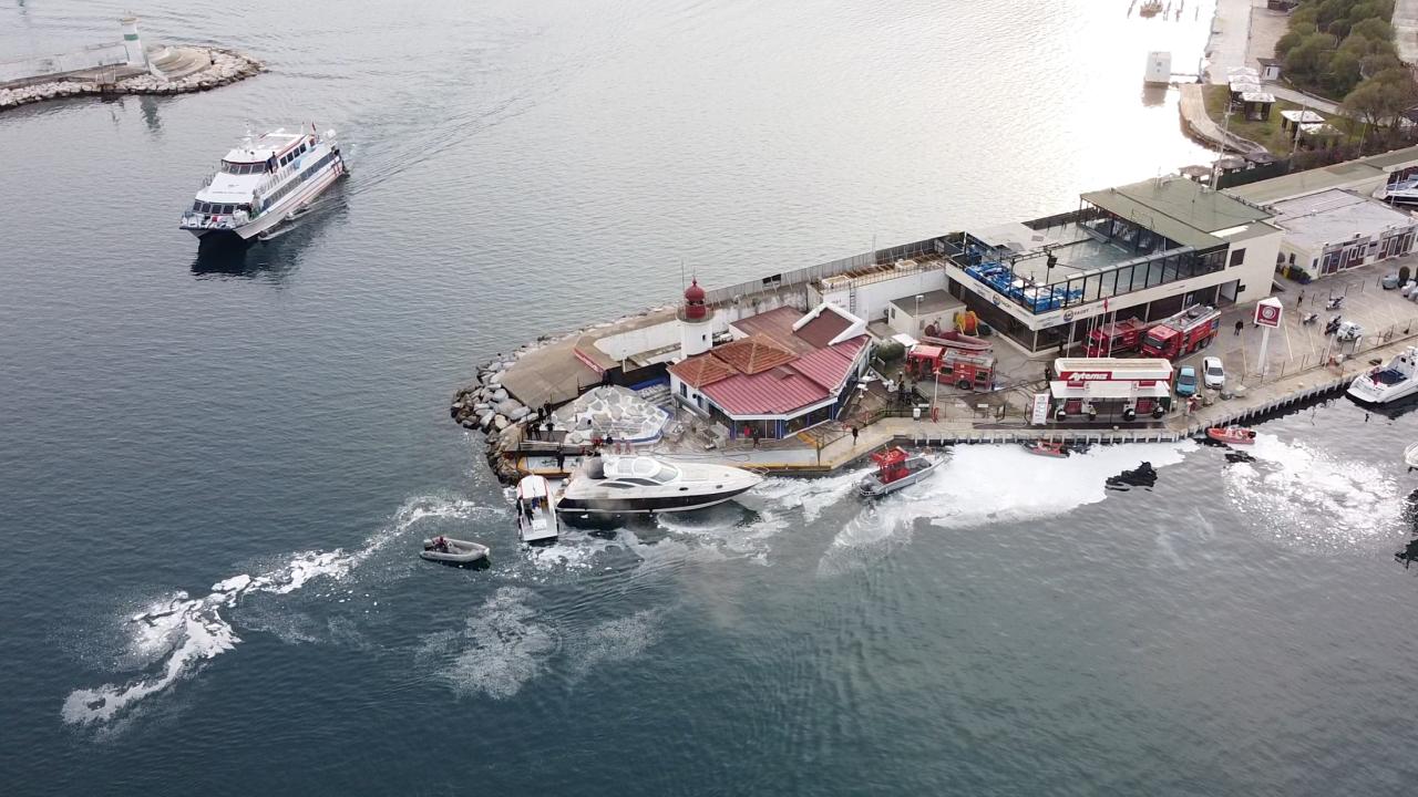 Bodrum’da motoryatta çıkan yangın hasara neden oldu